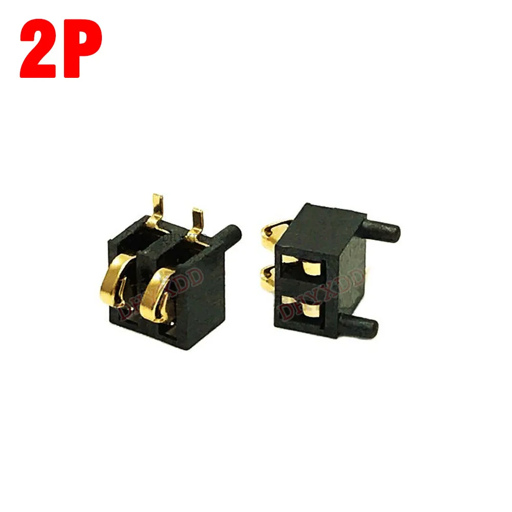 10x 1P 2P 3P 4P Battery Base 2.5 Pitch 1 2 3 4 Pin Gold Plated Spring Male Female Contact Power Charge Connector Conductive Base