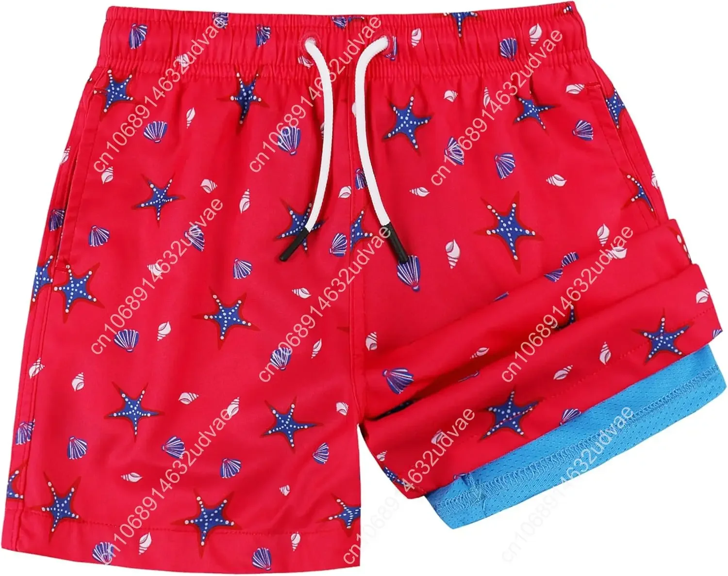 MILANKERR Toddler Boys Swim Trunks with Compression Air Holes Liner Quick Dry