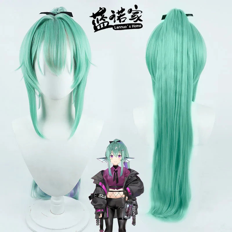 

Virtual YouTube Vtuber Finana Ryugu Cosplay Wig Halloween Carnival Party Props Synthetic Hair Heat Resistant Fiber + Wig Cap