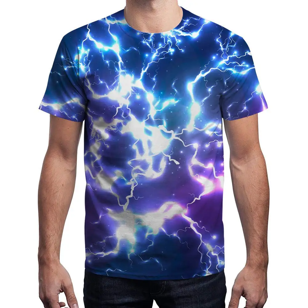 

2025 Summer Large Size Men's T-shirt Large Size Neutral 3D Cool Pattern Printing Couple Short Sleeve Parent-child Clothing