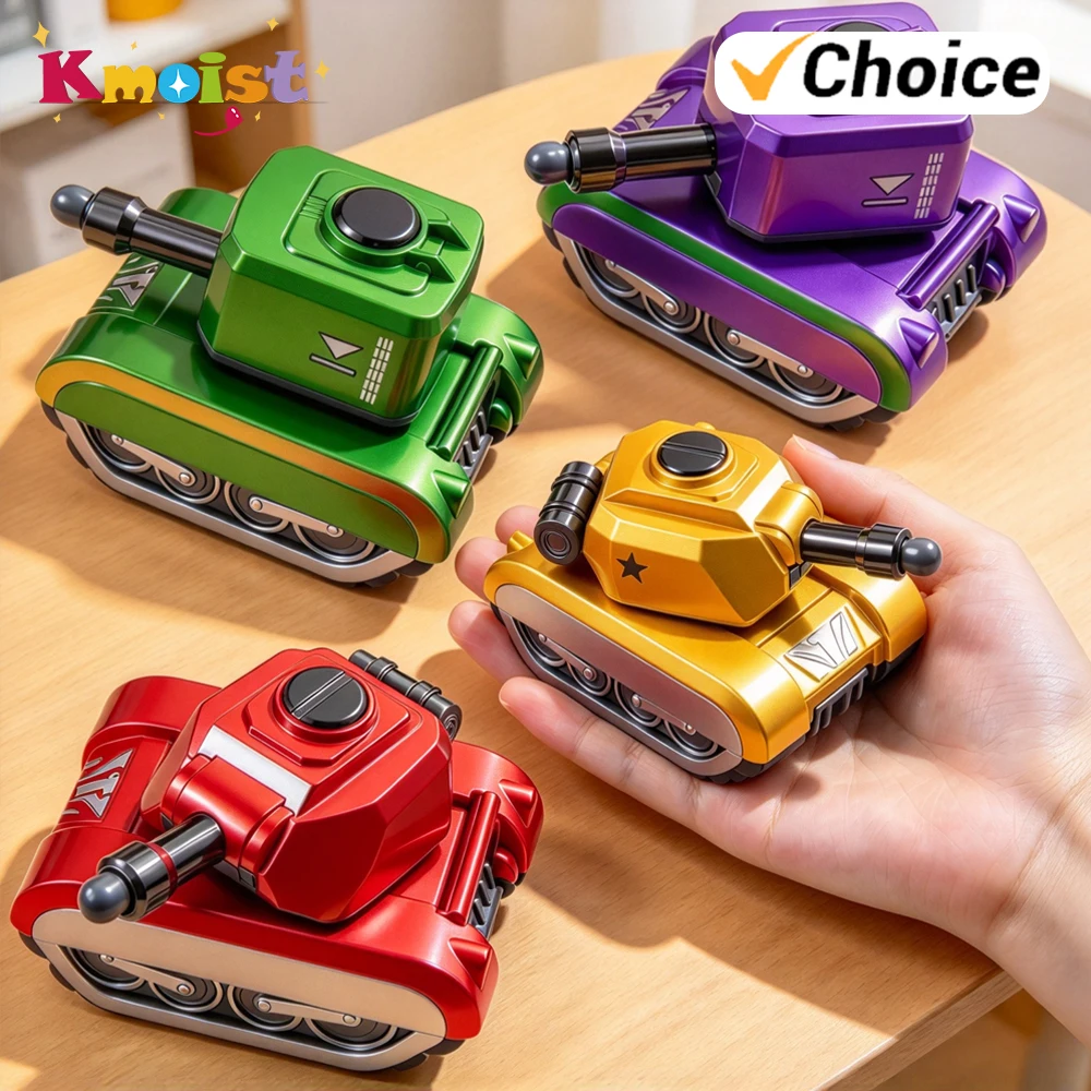 Mini Alloy Tank Toy with Pull Back Powered Turret Desktop Fidget Toy Office Relieve Stress Gadget for Adults Gifts Home Decor