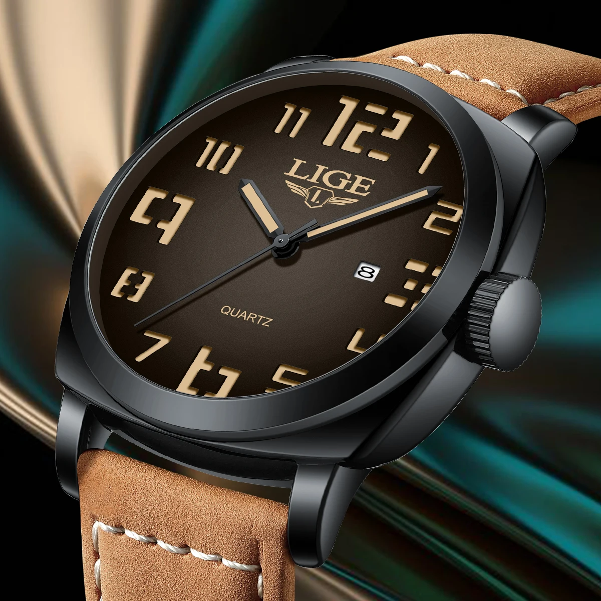 LIGE Fashion Mens Exquisite Wacth Leather Quartz Wristwatch Business Gentle Clock Casual Watch For Men Elegant Relogio Masculino