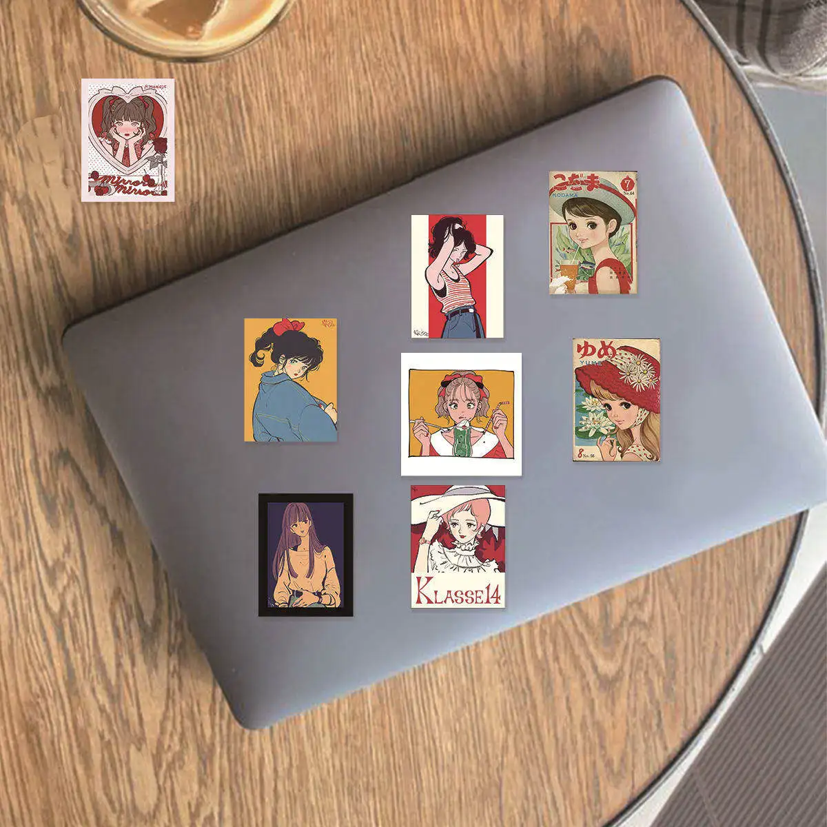 Etori Life 46pcs PVC Cute and Beautiful Cartoon Japanese Girl Collage Pattern Student DIY Cups,Scrapbooks Decoration Stickers