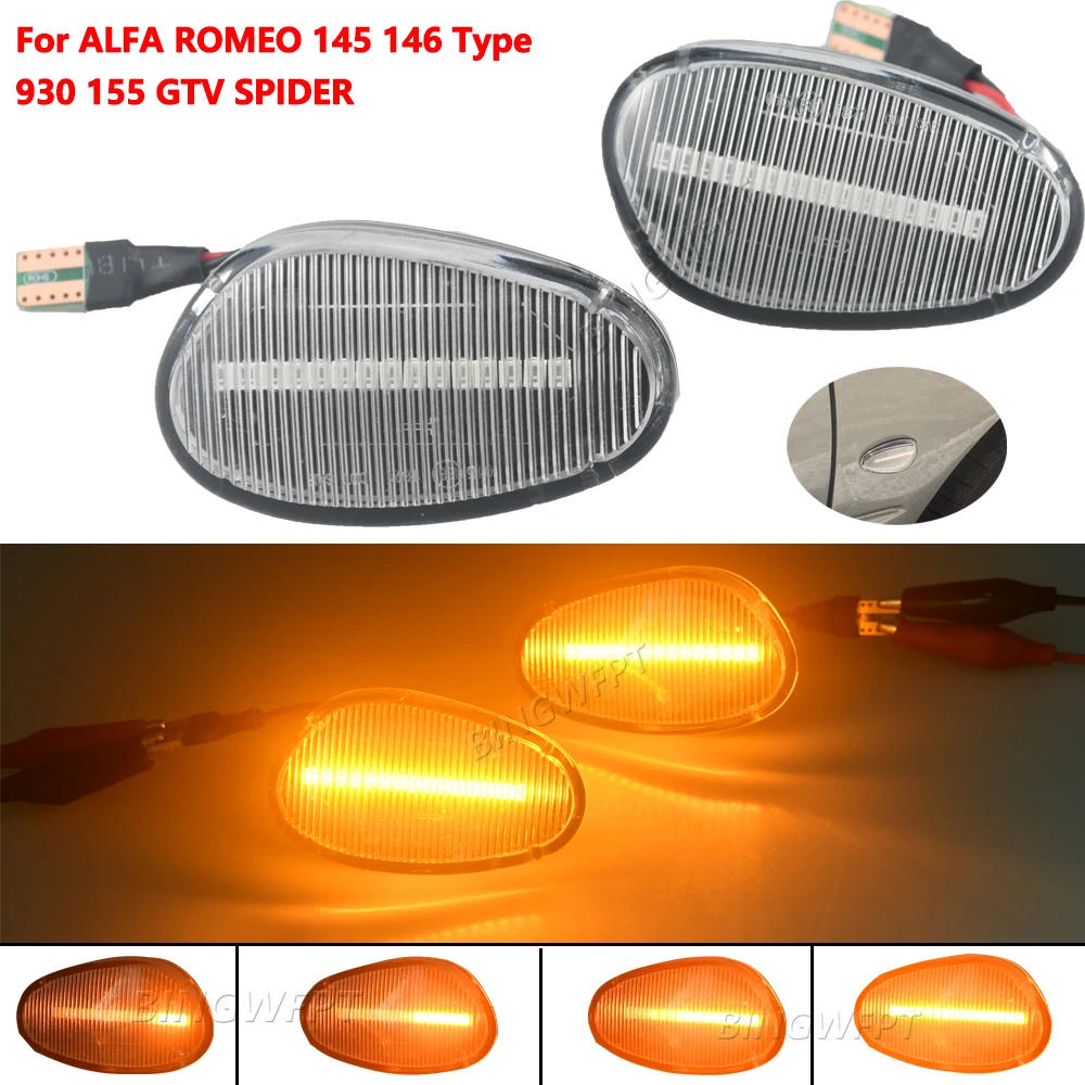 For ALFA ROMEO 145 146 Type 930 155 GTV SPIDER Dynamic Turn Signal Light LED Side Marker Fender Sequential Indicator Lamp