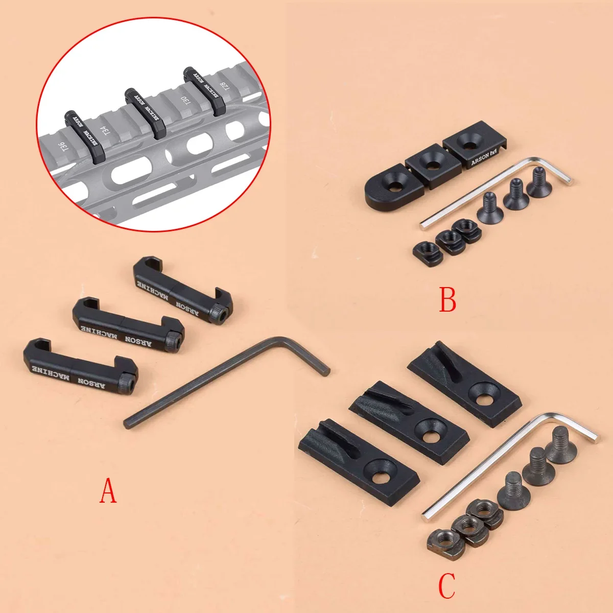 Tactische Brandstichting Machine M-LOK Keymod Rail Cover Draad Geleidingssysteem Kabelbeheer Introduceert Staart Vast Voor DBAL-A2 M300 M600