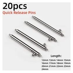 20pcs Watch Pin Tools 1.5 1.8mm Diameter Quick Release Watch Strap Spring Bars Pins 12/13/14/15/16/17/18/19/20/22/23/24mm Length