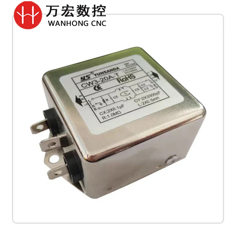 Фильтр электромагнитных помех 10A 20A 30A 220V AC 50/60HZ Фильтр питания Однофазный фильтр электромагнитных помех переменного тока