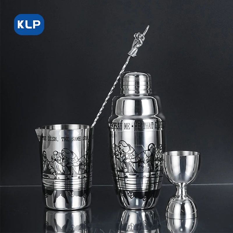 KLP 1pcs/2pcs/4pcs Creative Personalised Finger Bar Spoon304 Stainless Steel Cocktail Milk Tea Spoon Mixing Spoon-Silver