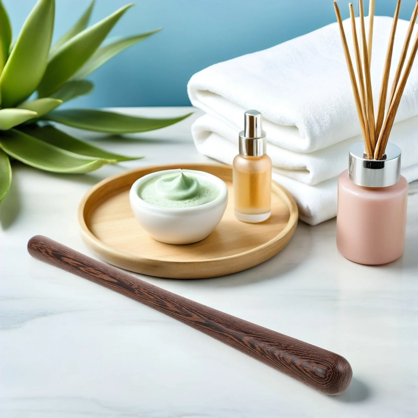 

Wooden Massage Stick Handheld Meridian Massage Tool Portable Muscle Relaxation Stick Back Massager Roller for Leg Muscle