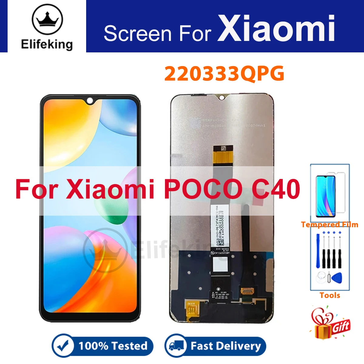 

Lcd For Xiaomi Poco C40 Display 220333QPG Touch Screen Replacement Digitizer Assembly with Frame