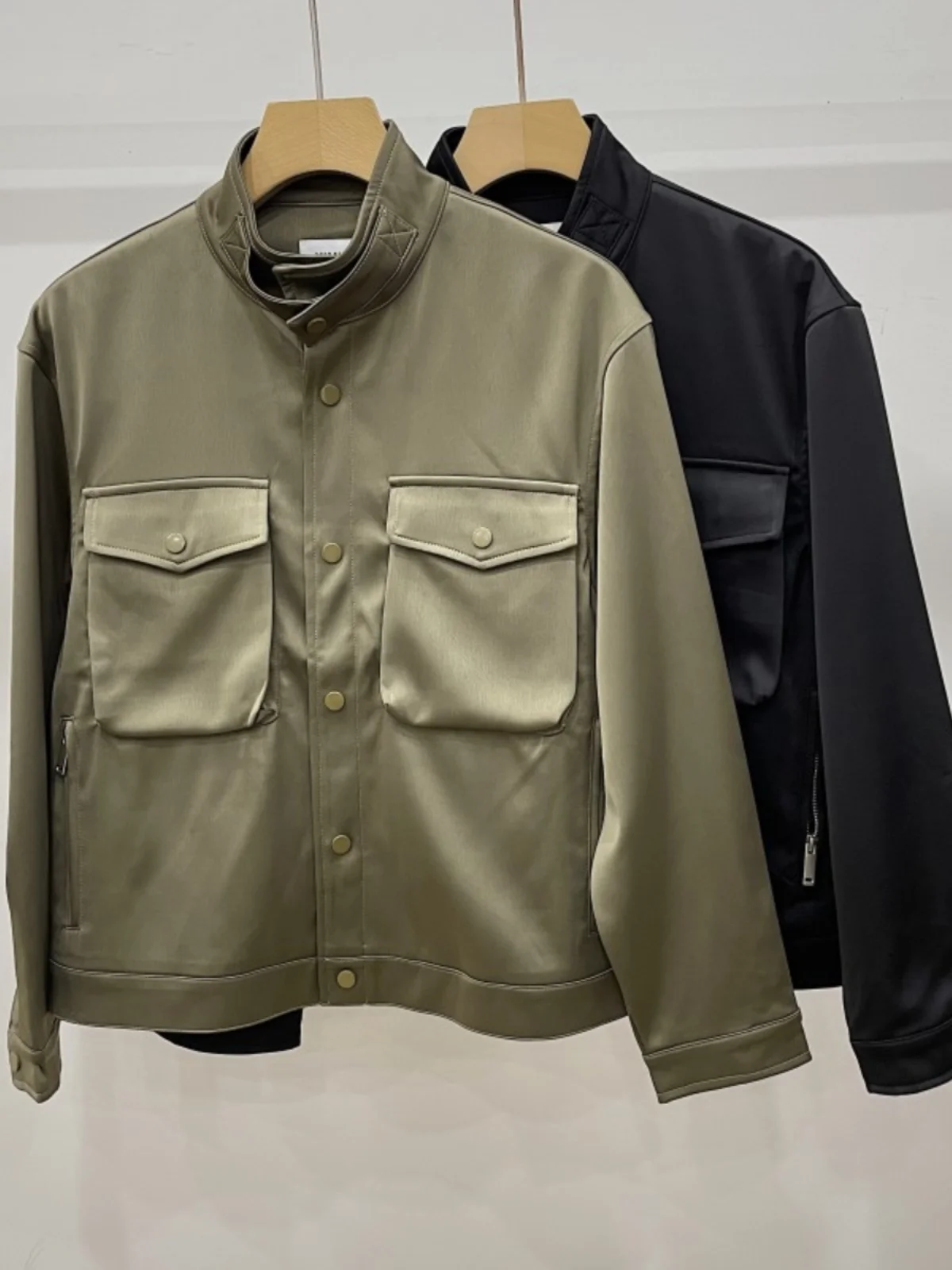 

DAIO ETHAN Оригинальный дизайн, куртка с воротником-пилотом, мужская модная городская осенняя рабочая одежда, однотонное пальто на одной пуговице, длинное, S...