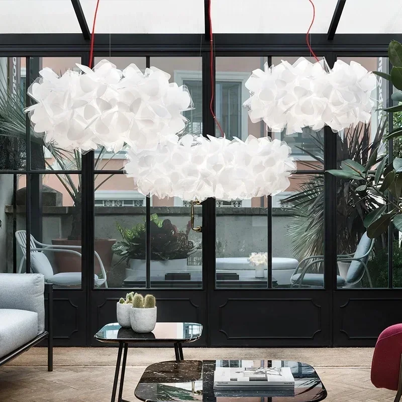 Nordic Hanging Chandelier Translucent Panel Pendant Lamp Decor Ceiling Suspension Light Dining Table Living Space