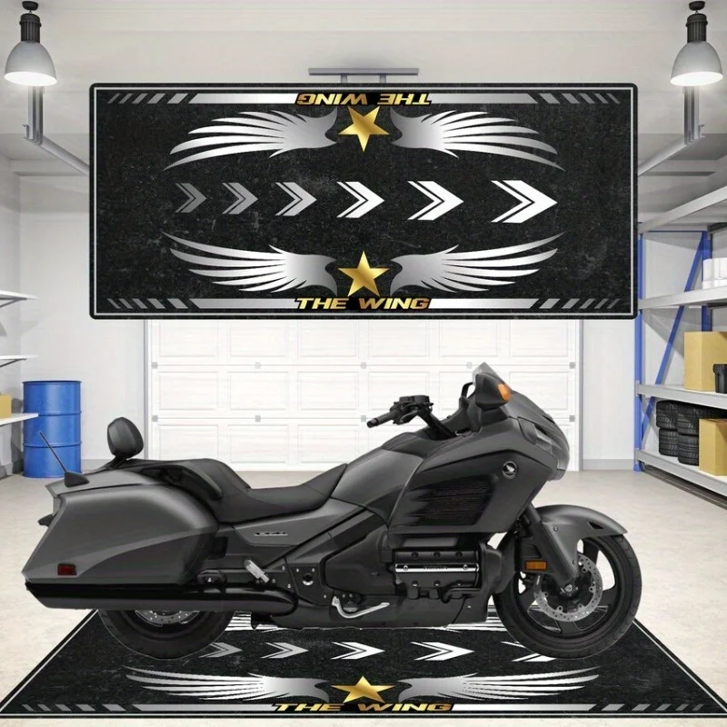 

VIKAMA Motorcycle-Themed Rug Stain-Resistant and Durable Kitchen, Hallway and Corridor Mat Motorcycle Parking Rug Home Decor