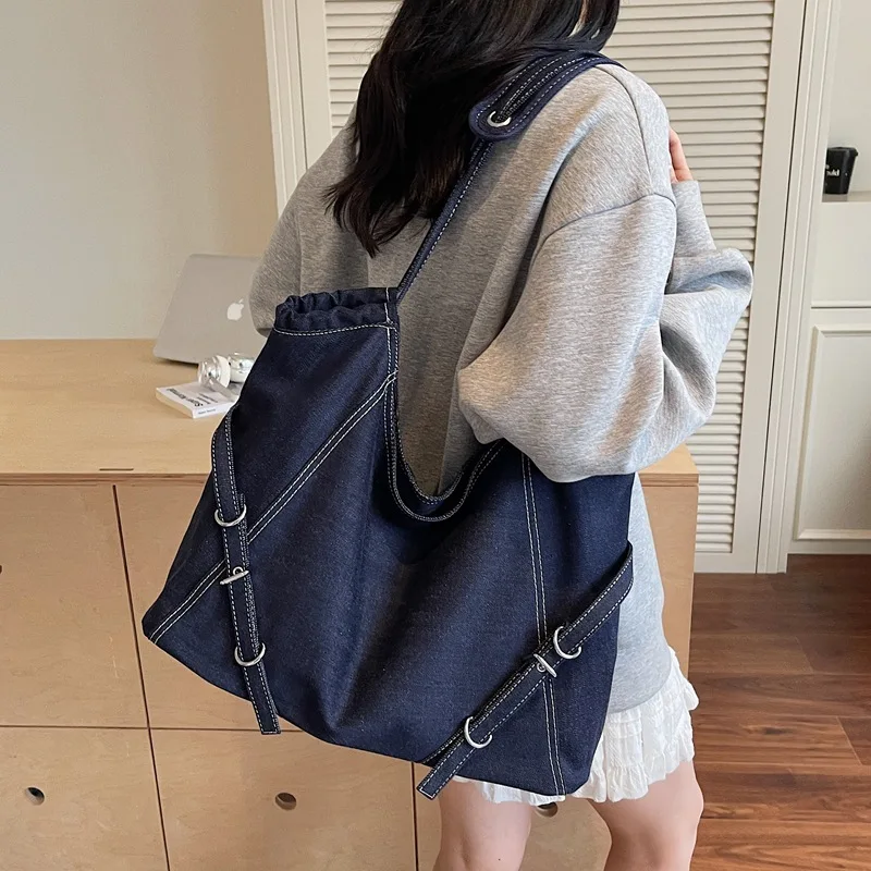 

2025 Baddie Motorcycle Tote Korean Oversized Shoulder Bag Edgy Crossbody Purse