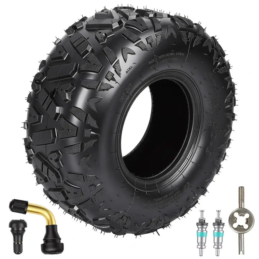 19x7-8 Tubeless ATV Quad Tire PVR70 Valve Stem Replacement Tire for CT200U Baja MB200 Coolster 110cc 125cc Go Kart
