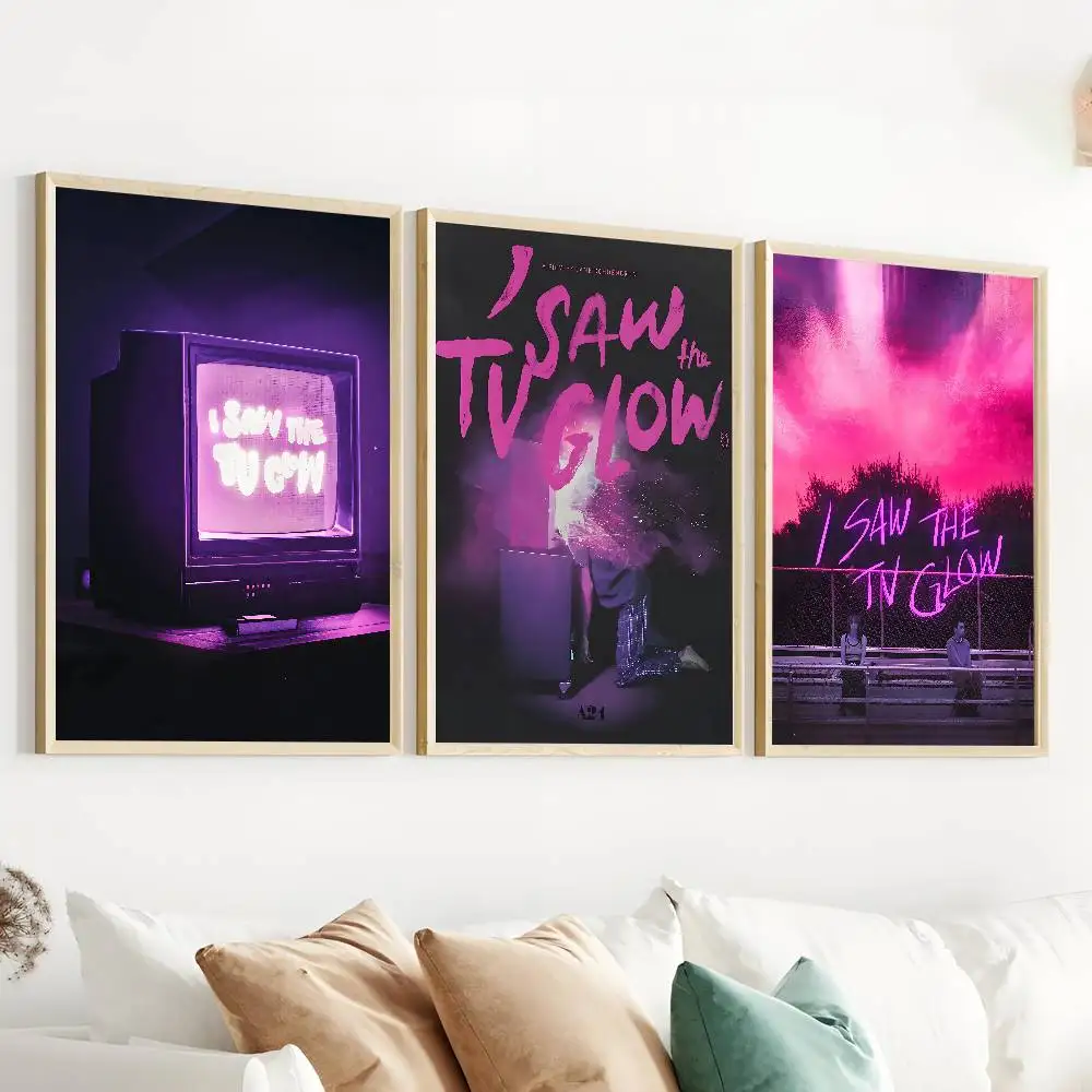 رأيت التلفزيون توهج الساخن الرعب الإثارة الفيلم المشارك معرض يطبع ذاتية اللصق ديكور المنزل الديكور صور مطبوعة للحوائط غرفة المعيشة