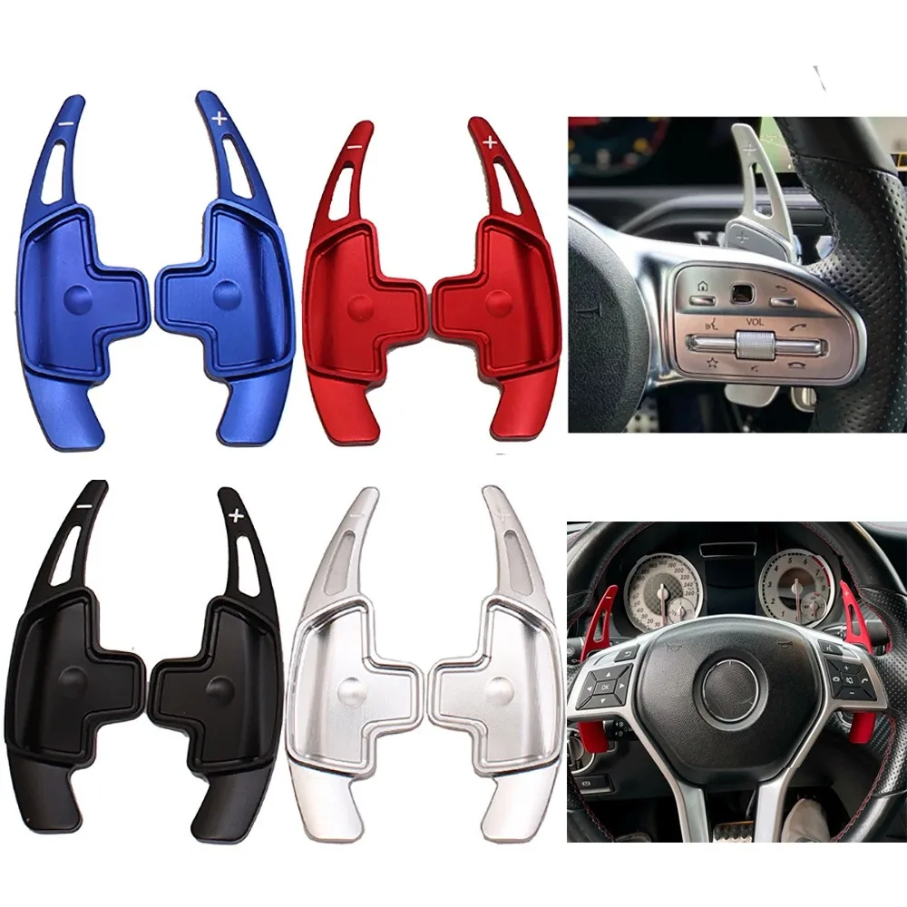 

1pair Aluminum Steering Wheel Paddle Shifter Durable Gear Shift Extension for Mercedes Benz Class W164 W204 W251 C207 W221