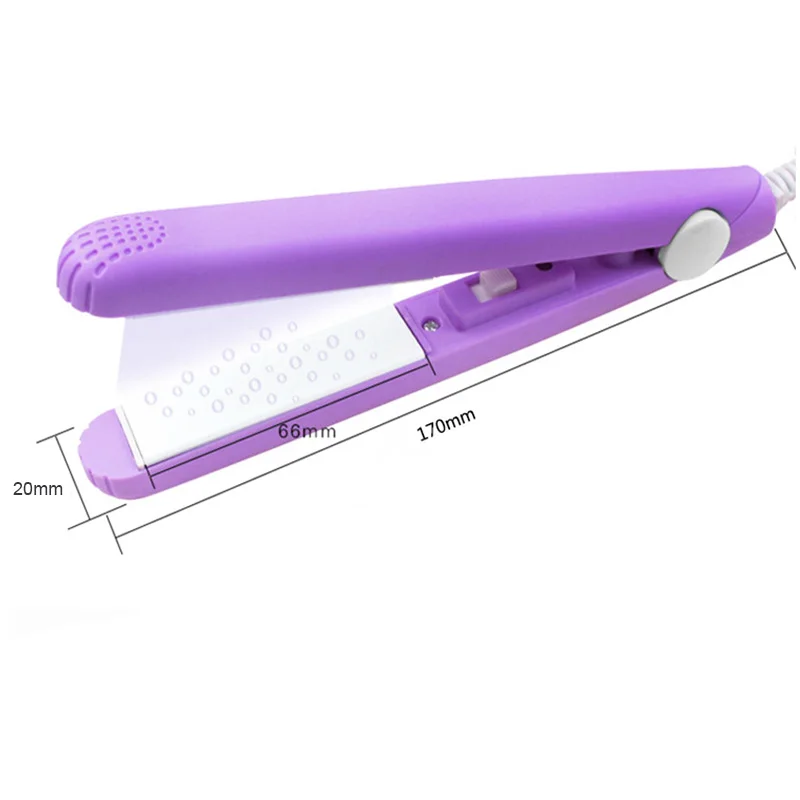 Candy Color Mini Portable Hair Flat Iron Cute Travel PTC Fast Heating Hair Care Clip Kit Small Pocket Hair Curler Straightener - Image 6