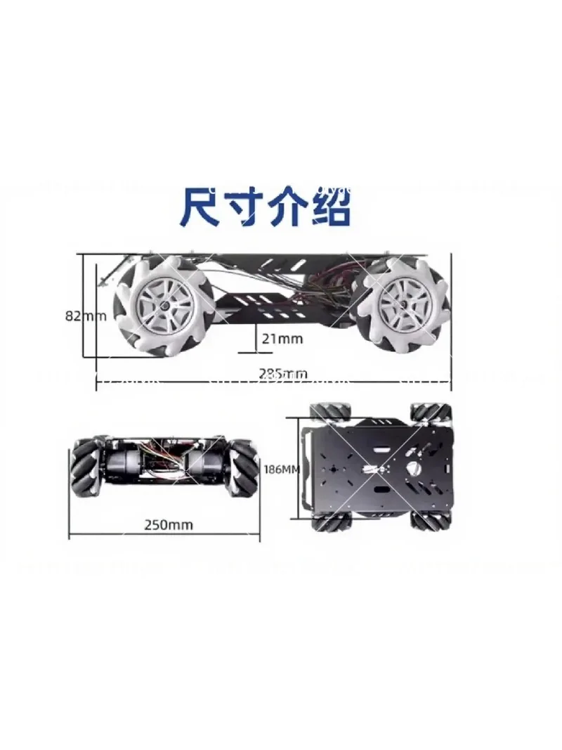 Mecanum Wheel Robot Car Chassis 25Kg Load with 12V Motor for Arduino UNO ESP32 PS2 DIY Programmable RC Tank