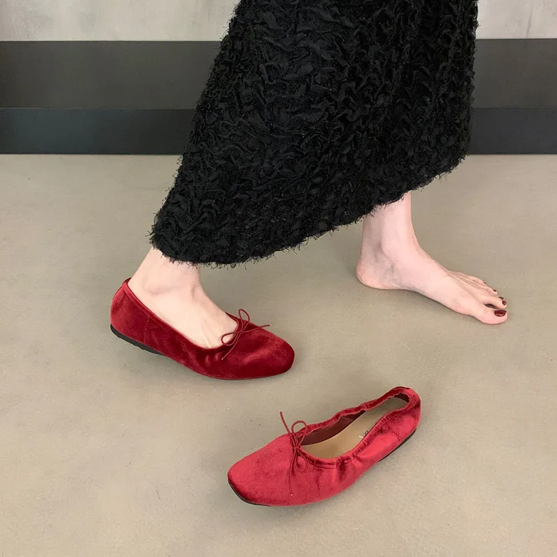 Damen-Schmetterlingsknoten-Ballerinas, flache, lässige, modische Seiden-Ballerinas für Frauen, Tanzschuhe, Frühling/Herbst, neu – Detail 9
