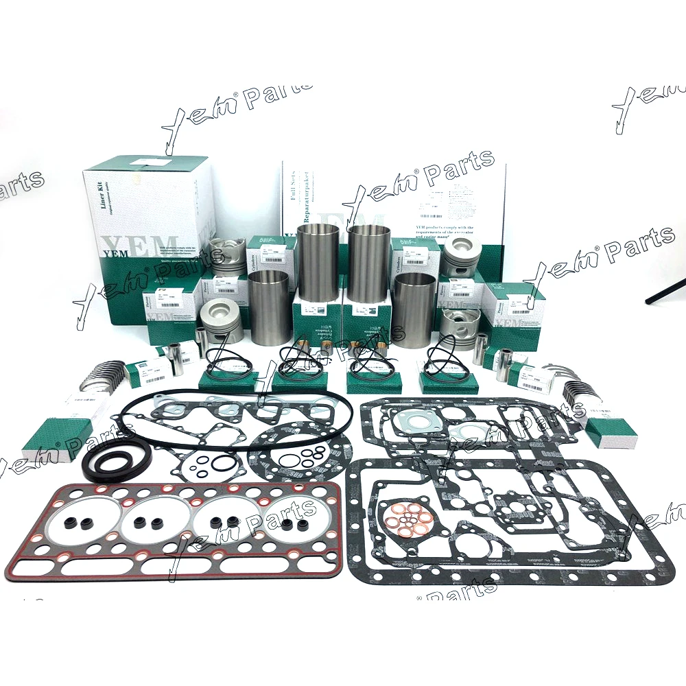 

For kubota tractor engine V1902 repair kit piston + piston ring + gasket set + bearings + con rod assy