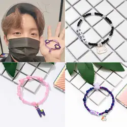 Cute Cartoon Animals Letter Bracelet Kpop Elastic Hand Rope JIMIN Taehyung V JHOPE Rap Monster JIN JUNGKOOK SUGA Teen Item Gifts