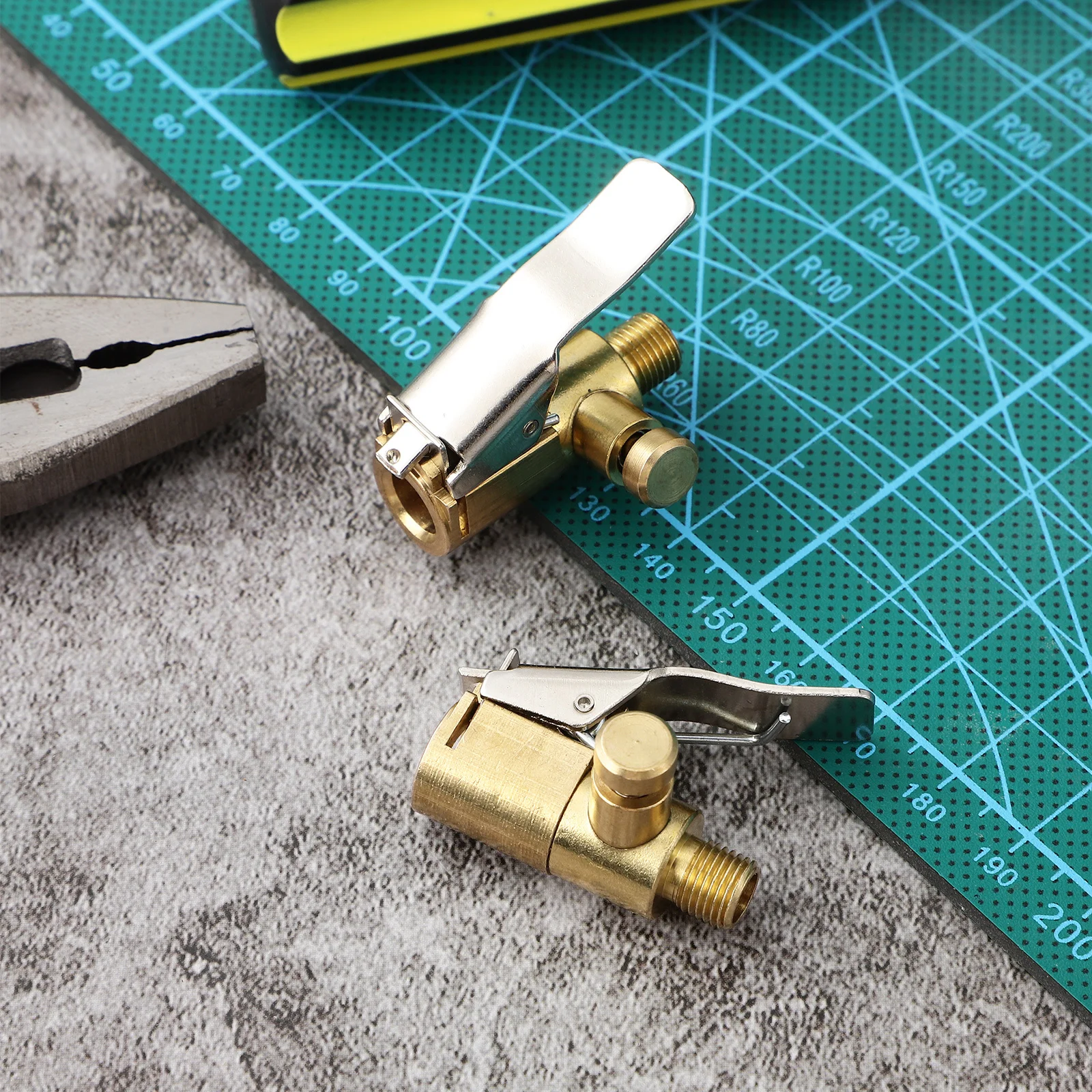 

2pcs Quick Connect Locking Air Chuck Straight Thread Tire Inflator Nozzle For Car Motorcycle Bike Air Compressor Attachments