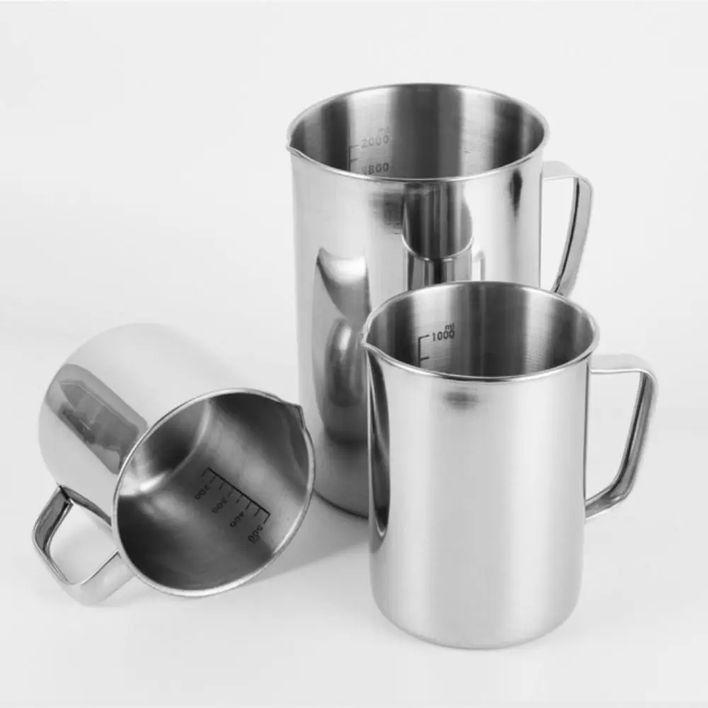 Edelstahl-Laborbecher, Skala, Graduierung, großes Fassungsvermögen, Messbecher, 1000 ml, 500 ml, Espressotassen