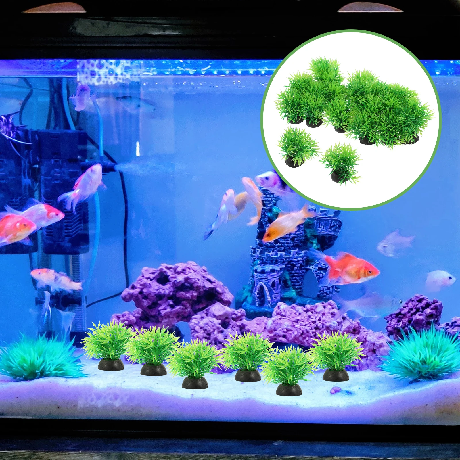 

Green Fake Plant For Aquarium Decorations Lifelike Water Grass Ornament Betta Fish Tank Accessories Plastic Aquarium Plants