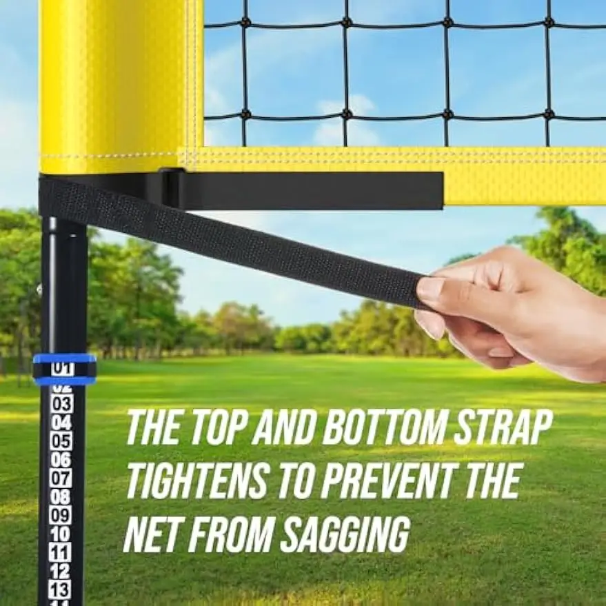 Portable Volleyball Net System with Adjustable Height, Includes Ball, Pump, and Carry Bag for Outdoor Fun