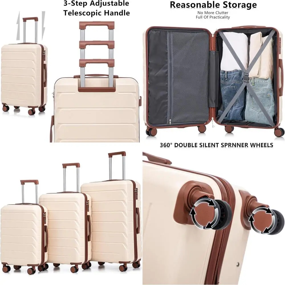 

Me3 Piece ABS Hardshell Lage Sets Spinner Wheel Suitcase Suit Case