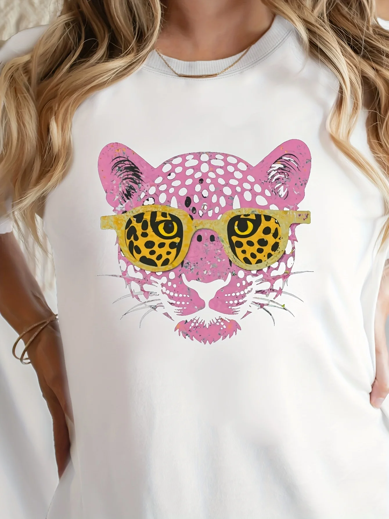 

Мужские и женские футболки из чистого хлопка с графическим принтом «Розовая пантера», лето, осень и зима, роскошные уличные футболки с короткими рукавами