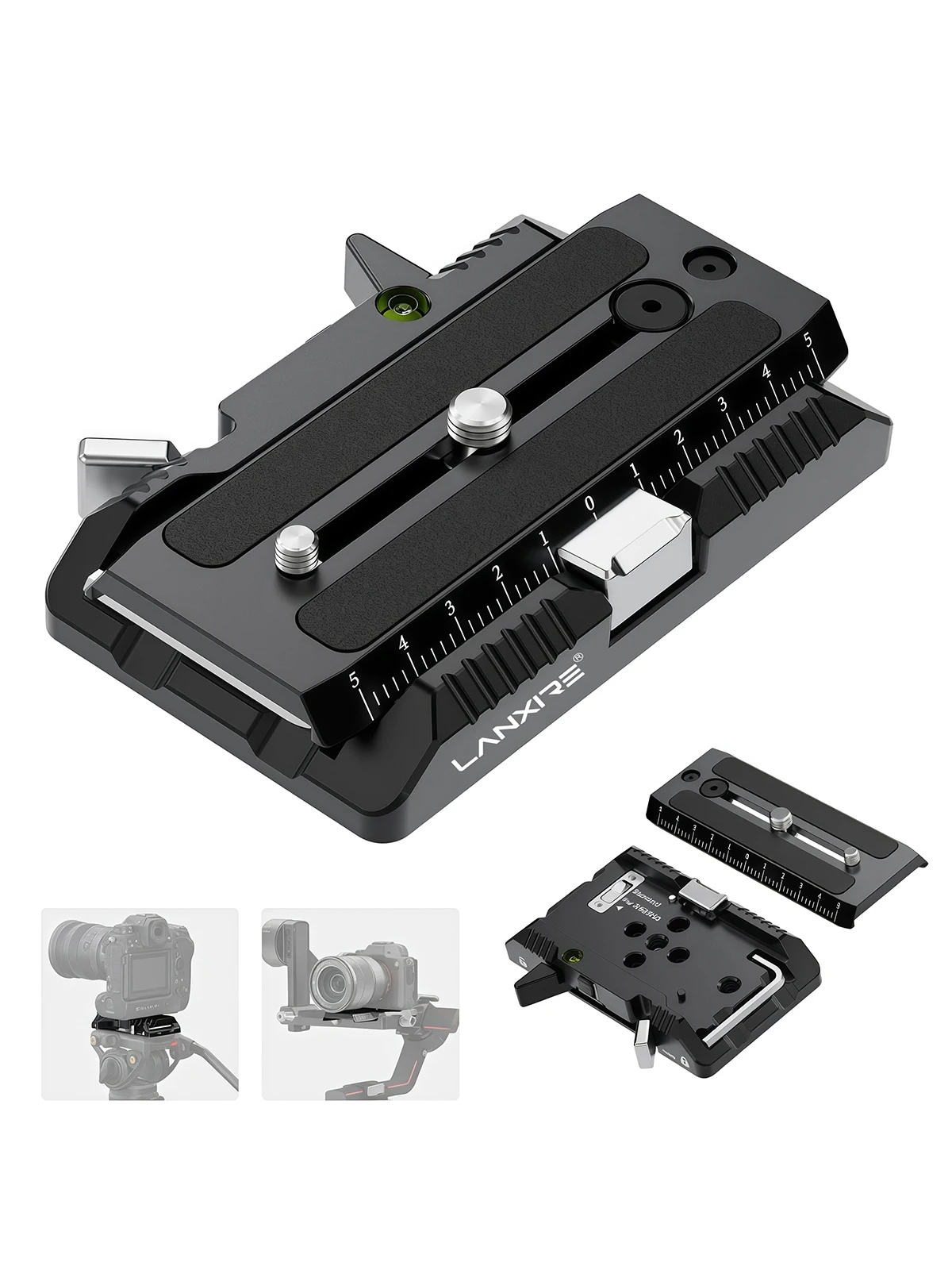 Lanxire Płytka Szybkozłączki 120mm i Zestaw Zacisku do Manfrotto 501 502 DJI Gimbals, Uchwyt QR do Aparatu — zdjęcie produktu 7