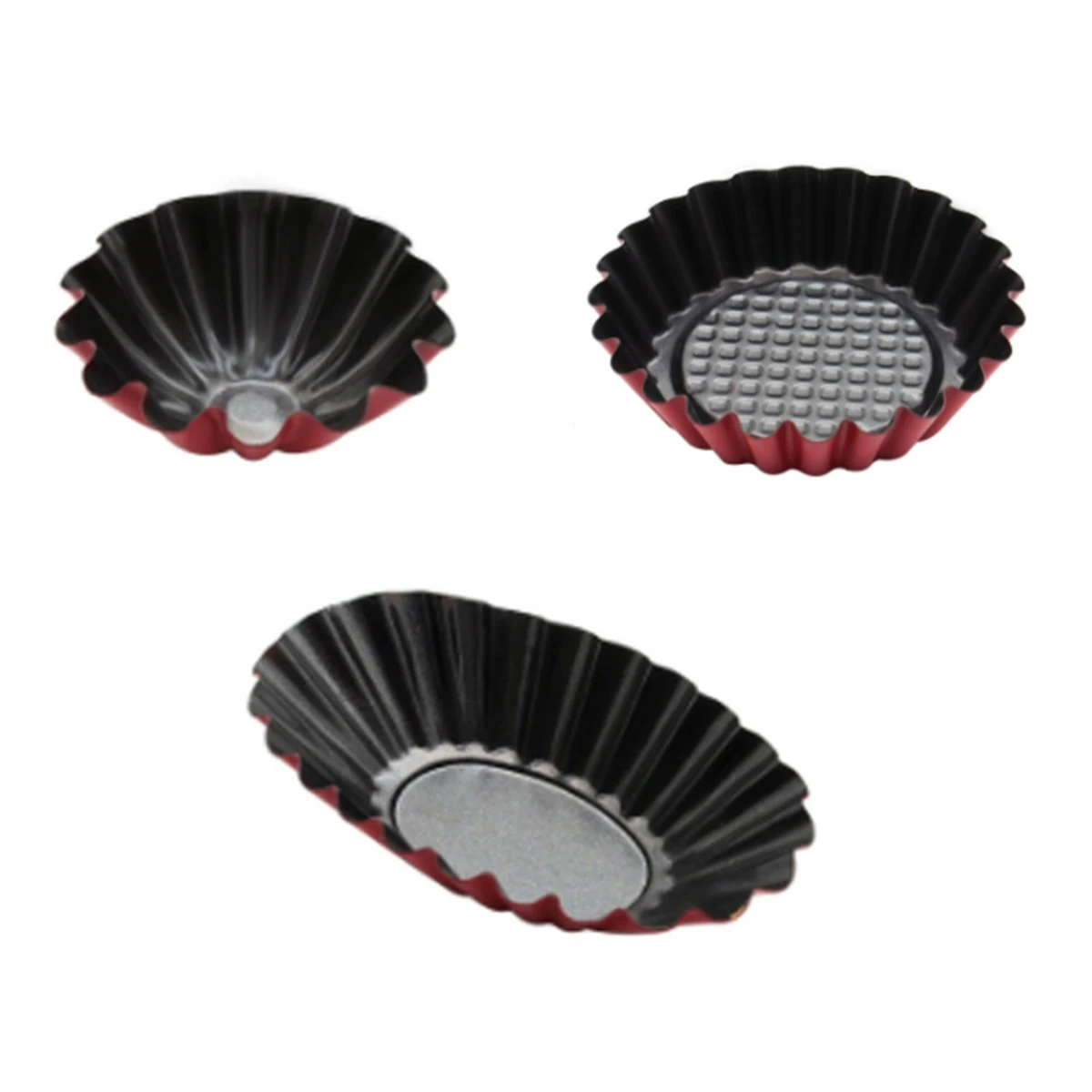 

3 Pcs Egg Tarts Mold Reusable Tartlets Pans Metal Cups Muffin Baking Cup Cake Tins Nonstick Design Heat Conductivity