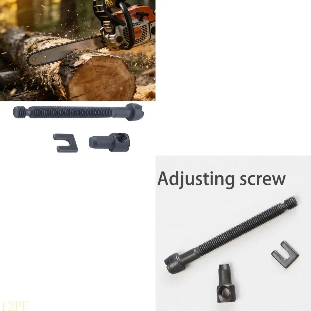 12PF Black Carbon Steel Chainsaw Tension Chain Adjusting Screw Replacement Part for 4500 5200 5800 Models For Secure Cutting