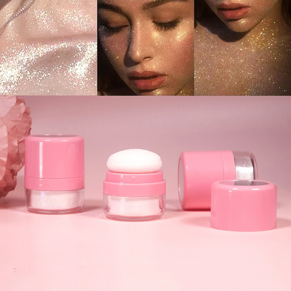 Private Label Glitter Loose Powder Vegan Long Lasting Shimmer Brighten Long-lasting Delicate Custom Logo Makeup Pink Package