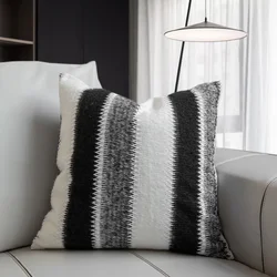 High Quality Knitted Crochet Cushion Cover Black Gray White Light Luxury Decorative Pillowcase Nordic Simple Sofa Pillow Cover