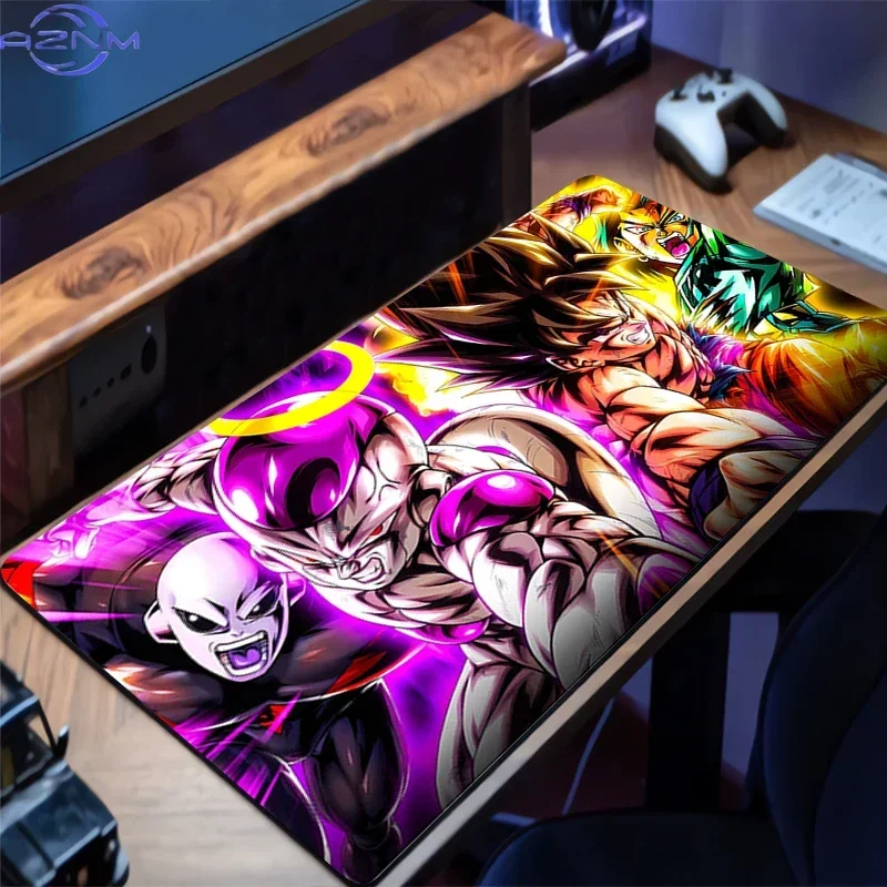 Bright Purple Energy Anime Fighting Characters Art Mouse Pad, Rubber Non-Slip Base, Smooth Fabric Gaming Desk Mat for Computer G