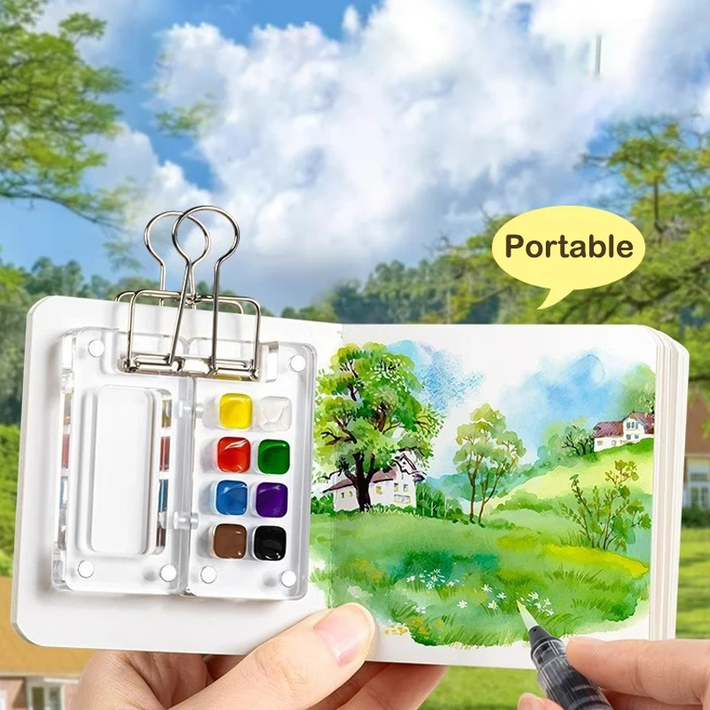 Travel Watercolour Paint Palette Set Mini Pocket Artist Watercolor Paint Palette Travel Sets For Painters Artists Students