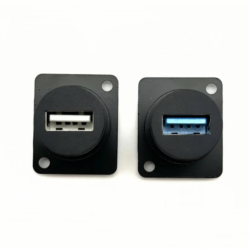 D type Metal USB socket female to female USB 3.0 2.0 connector panel mounting