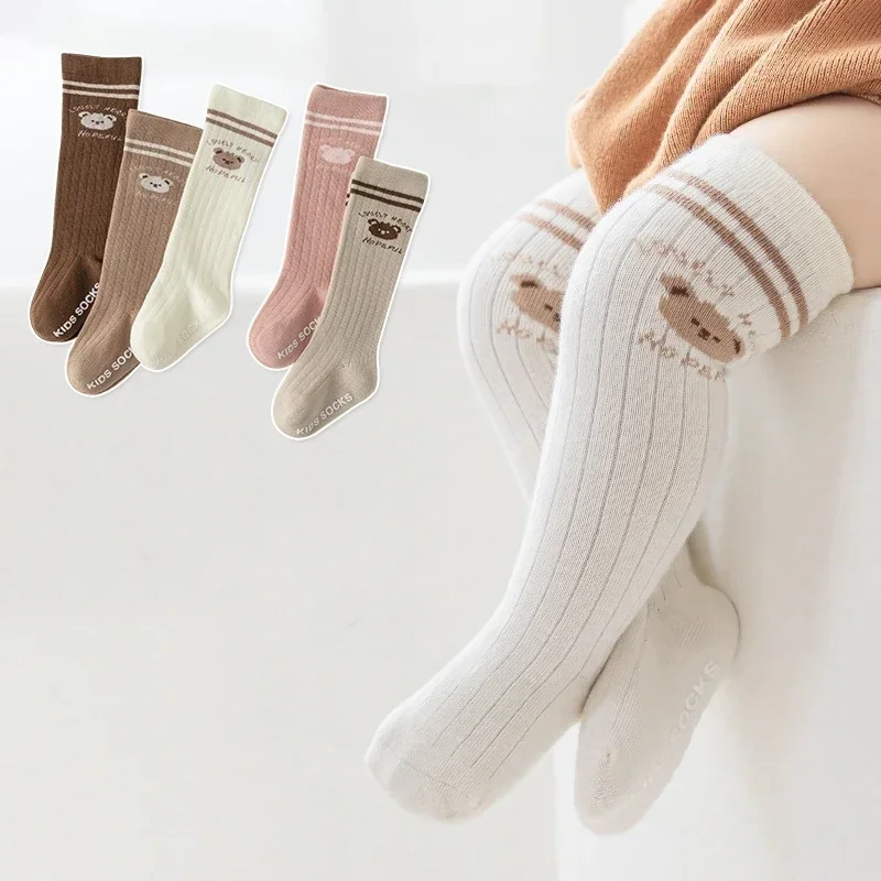 Korean Kids Soft Fashion Cartoon Socks Baby Knee High Stockings Long Socks for Children Toddler Boys Girls School Uniform Socks