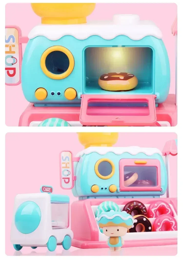 Luces y sonido Donut Candy camión de juguete supermercado asador horno entrega coche cocina juego de comida juguetes para jugar a las casitas para niños el mejor regalo