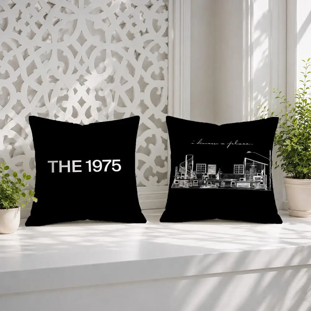 The 1975 Rock Band Cushion Cover Wrinkle-Resistant Short Plush Pillow Case Breathable Machine-Washable