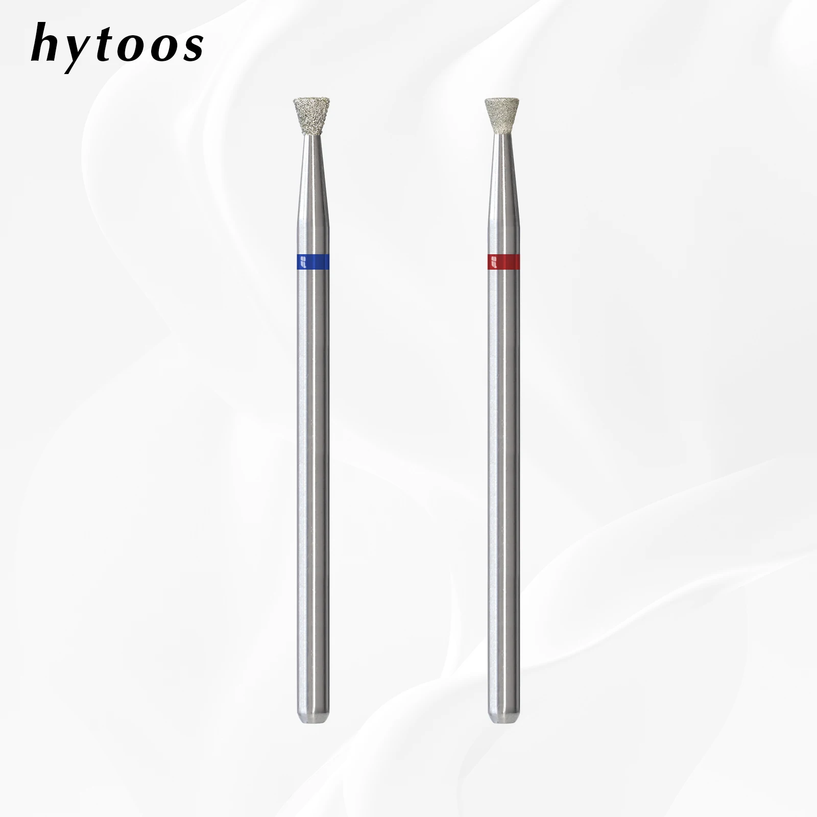 HYTOOS 3mm Invert Cone Diamond Nail Bit Cuticle Cleaner Under Nail Dead Skin Remover Safety Professional Manicure