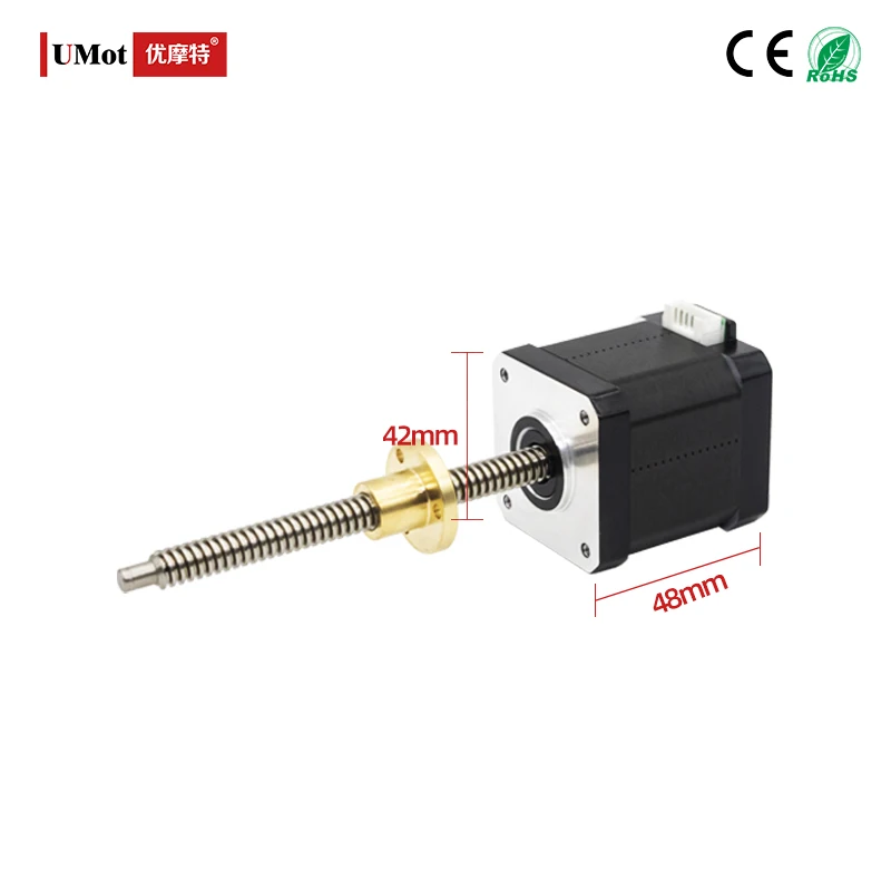 

Length 48mm Nema 17 Linear Screw Stepper Motor Stepping Motor For Cnc Engraving With Tr8 Trapezoidal Thread 1.5A