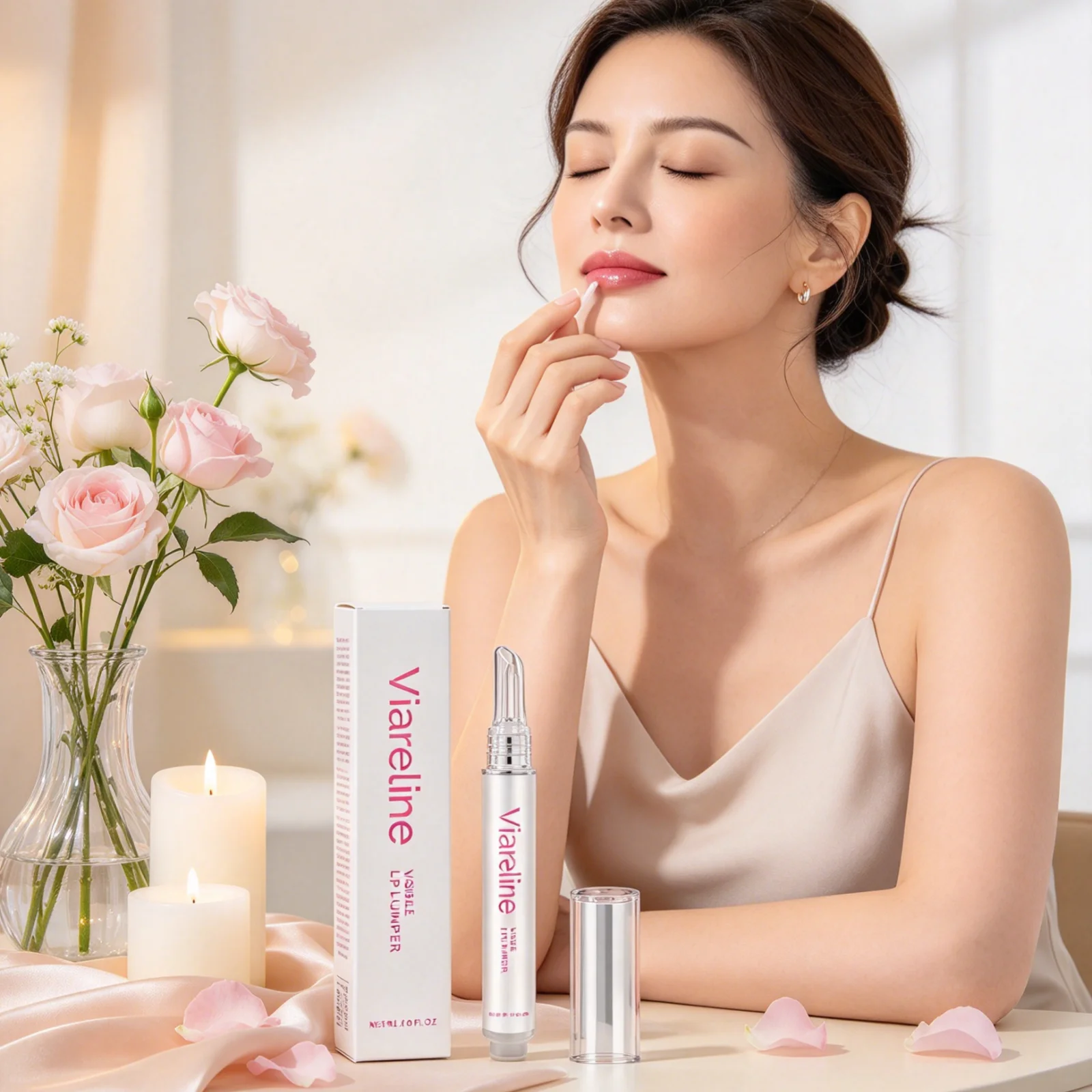 Viareline Lip Plumper Reduce Dry Lines Long Lasting Hydrating Skin Nourishing Improve Drying Non Greasy Gentle Lip Moisturizer