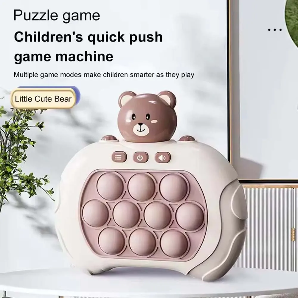 Electronic Quick Push Bubble Game Handle Toys Pop Up Light Fun Puzzle Anti-Stress Game Machine Toy Gifts For Kids Adults
