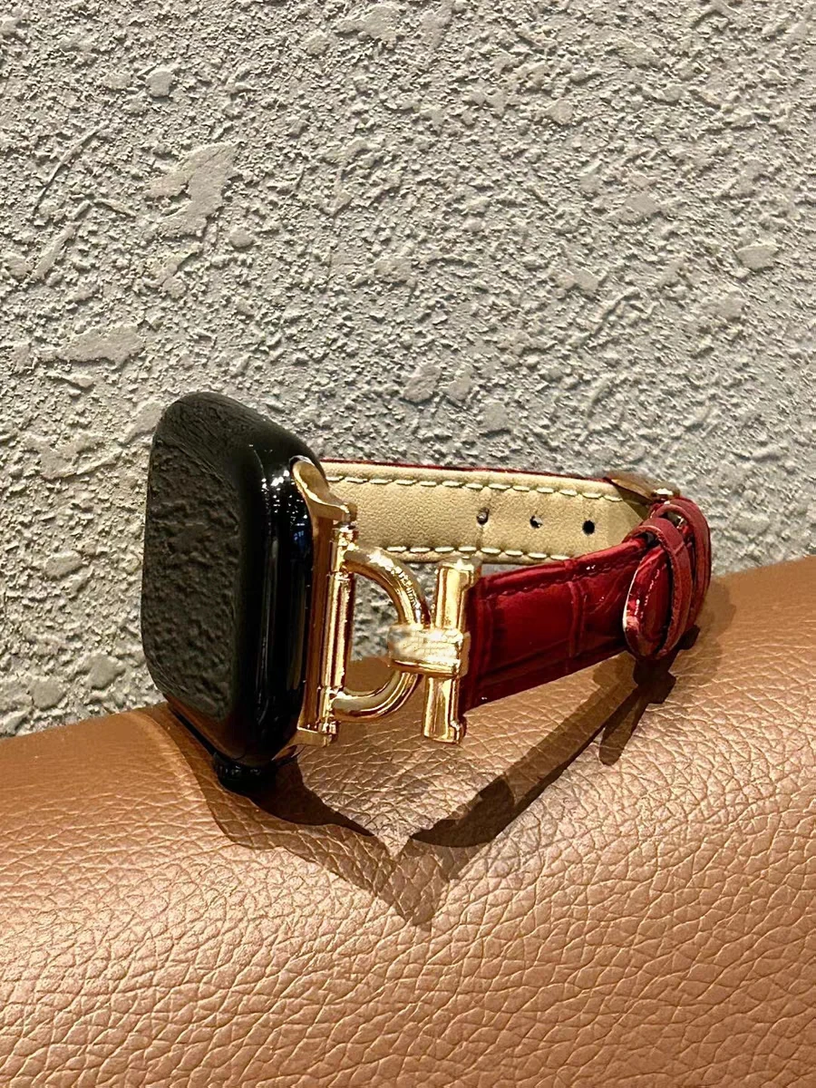 Neues Leder-Schlaufenarmband für Apple Watch, Metall, Damen, Serie 11/10/9/8/7/6/5, 38mm 40mm 41mm 42mm 44mm 45mm 46mm 49mm Armband