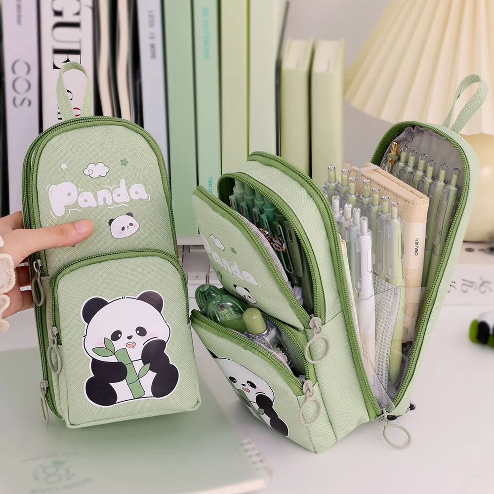 High Capacity Durable Pencil Case For Students Men Girls Ins Style Niche Panda Design Containment Non Dirty School Supplies