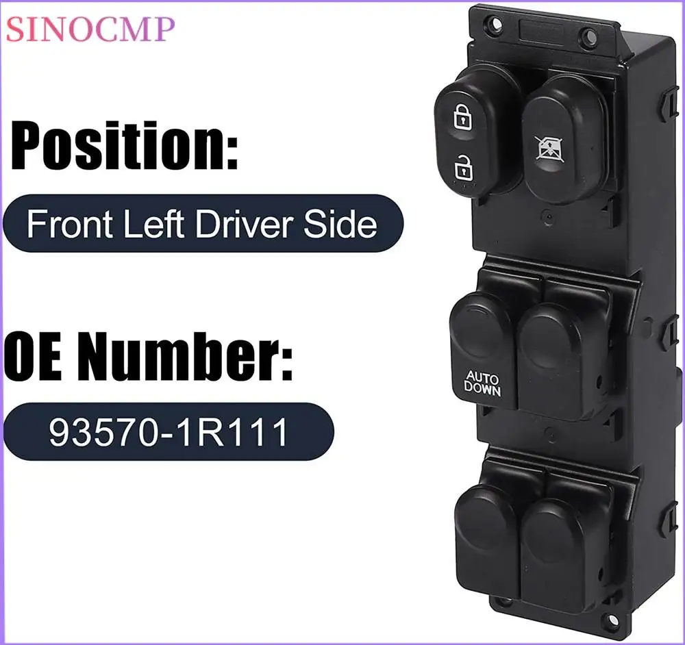 93570-1R210 สวิตช์ควบคุมกระจกไฟฟ้าด้านซ้าย 93570 1R210 ความไวสูง สำหรับรถยนต์ฮุนได แอคเซนท์ เวอร์นา โซลาริส ปี 2010-2016